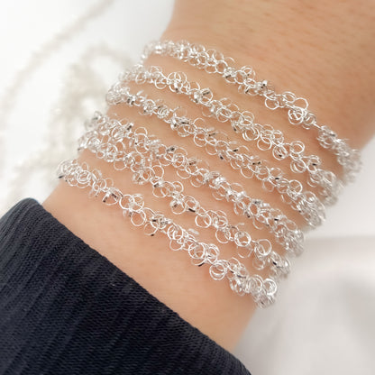 Sterling Silver Dangle Rings Chain