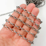 Load image into Gallery viewer, Oxidized Sterling Silver Textured Oval Link Chain