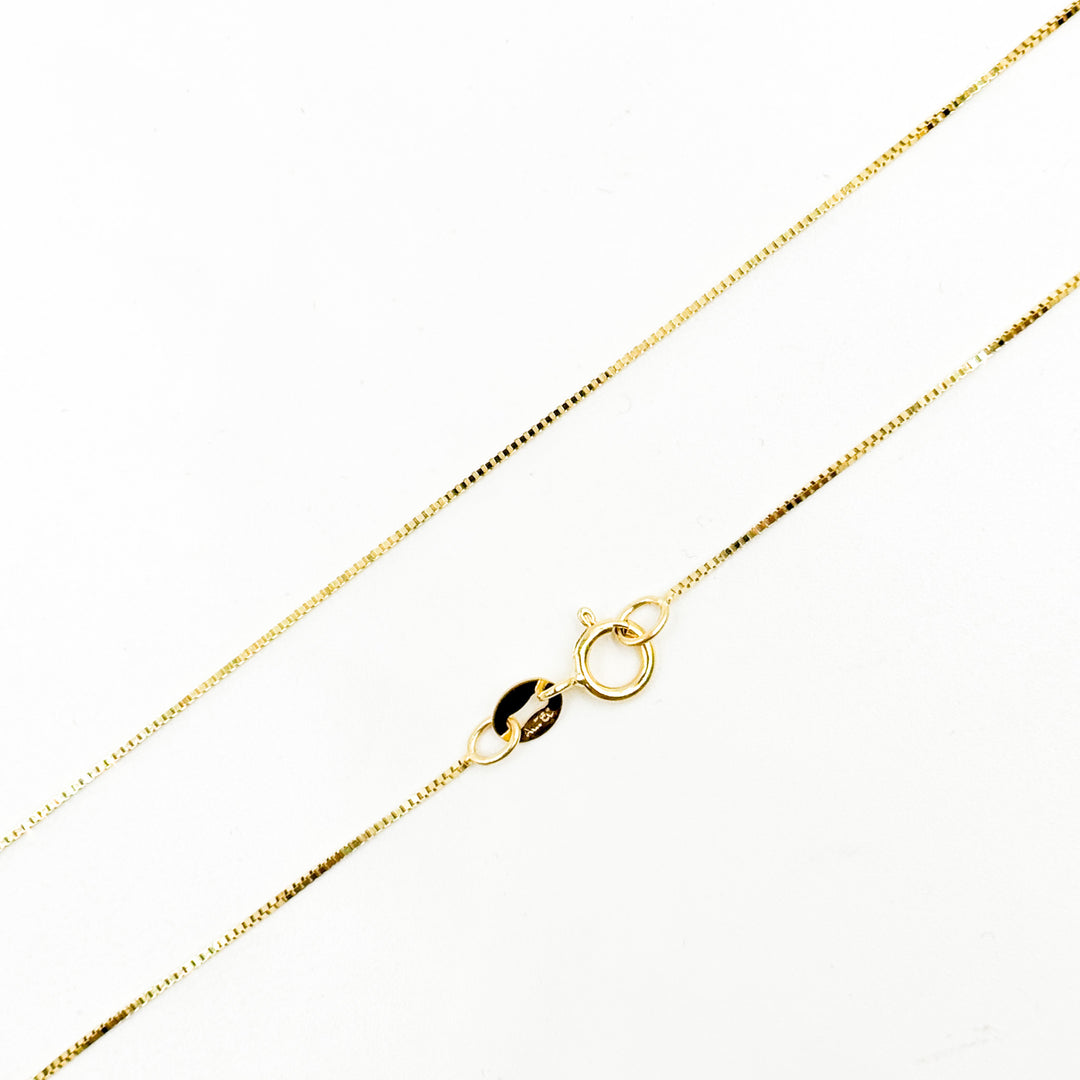 040VED18K. 18K Solid Gold Box Chain
