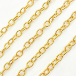Load image into Gallery viewer, V59GP. Gold Plated 925 Sterling Silver Textured Oval Link Chain