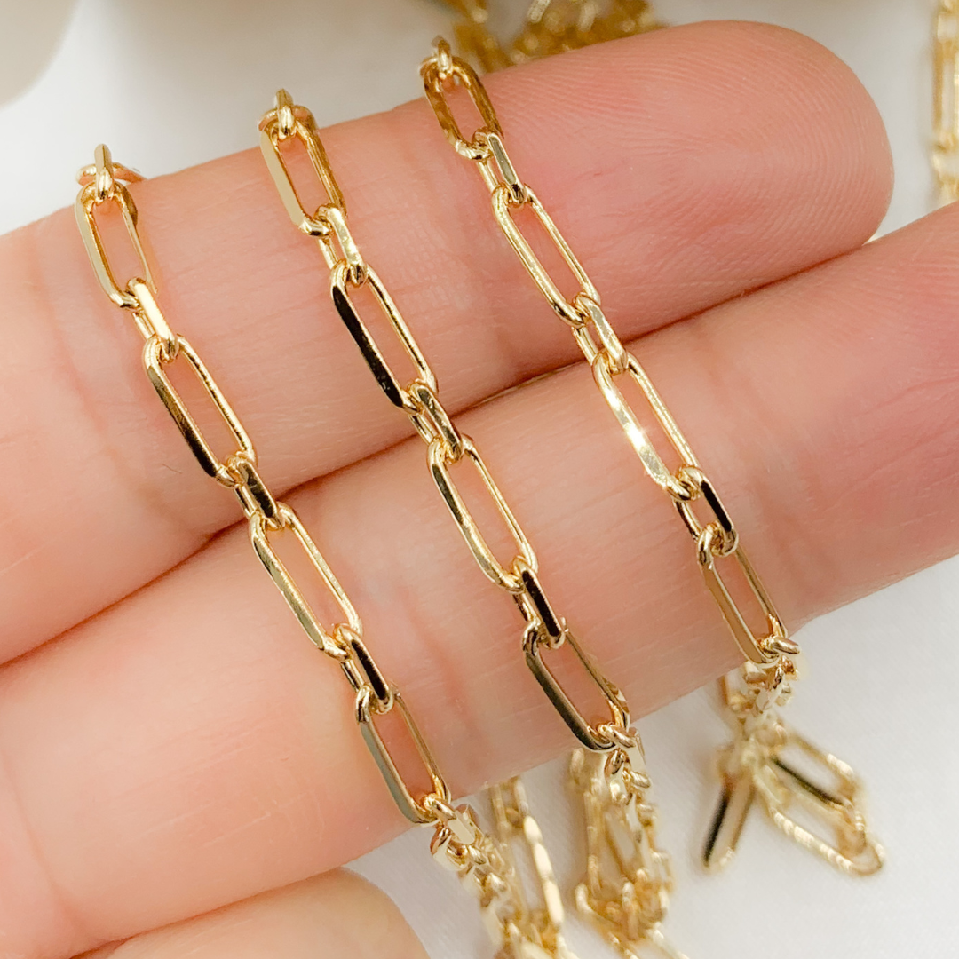 Gold Plated 925 Sterling Silver Short & Long Oval Link Chain. 