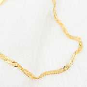 14K Solid Yellow Gold Wheat Bracelet