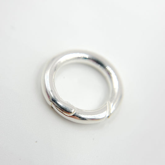 13MM White Sterling Silver Round Clasp