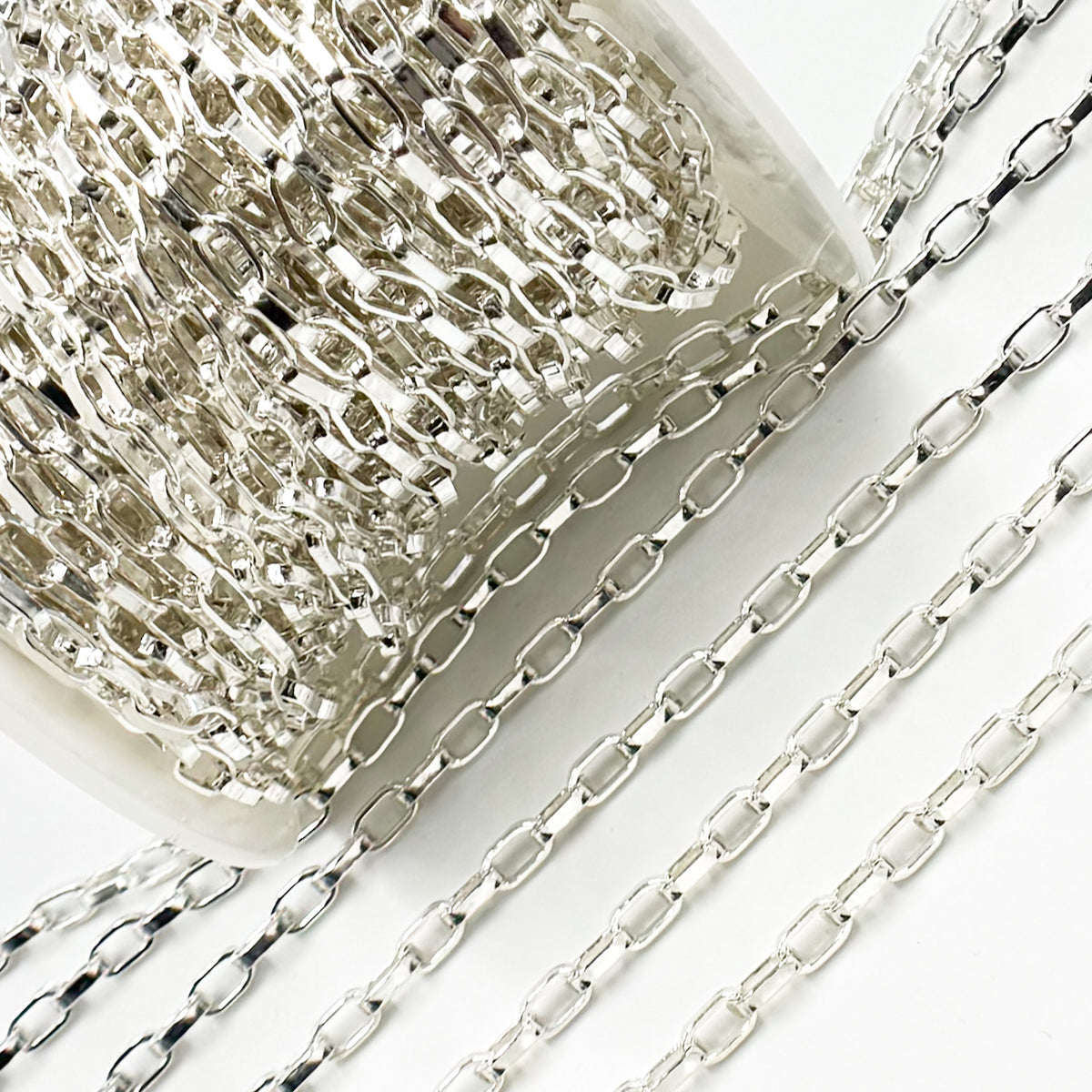 Sterling Silver Rectangle Box Chain
