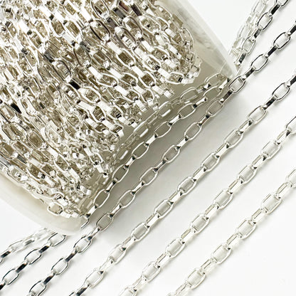 Sterling Silver Rectangle Box Chain