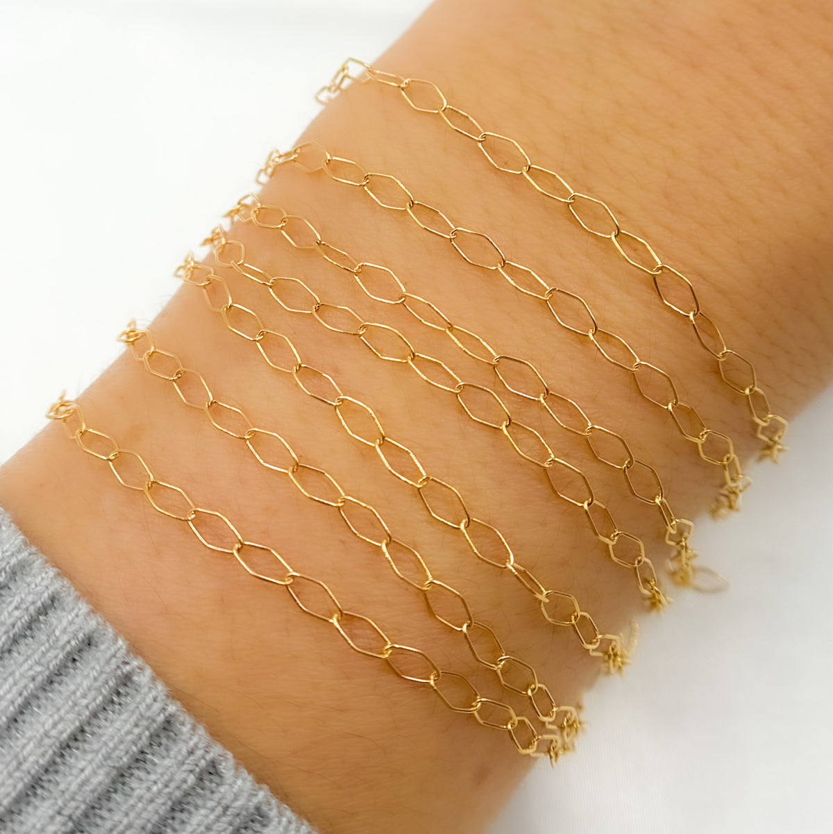 14K Gold Filled Rhomb Link Chain