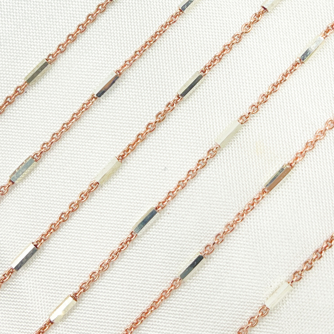 Rose Gold Plated Sterling Silver Satellite Tube Chain