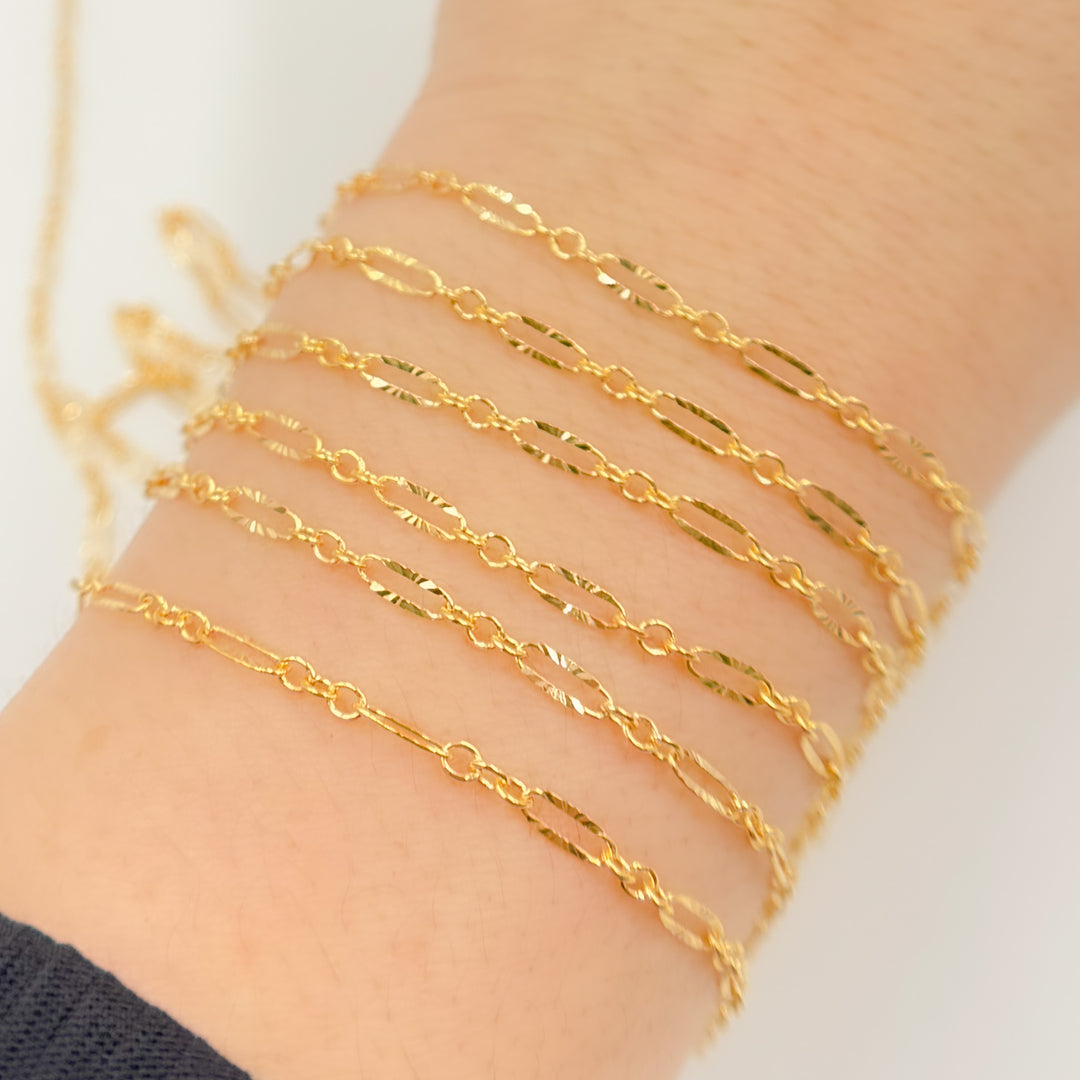 193SBGF. 14k Gold Filled Diamond Cut Marina Link Chain