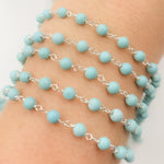 Load image into Gallery viewer, TRQ54. Turquoise Dainty Bead Sterling Silver Wire Chain
