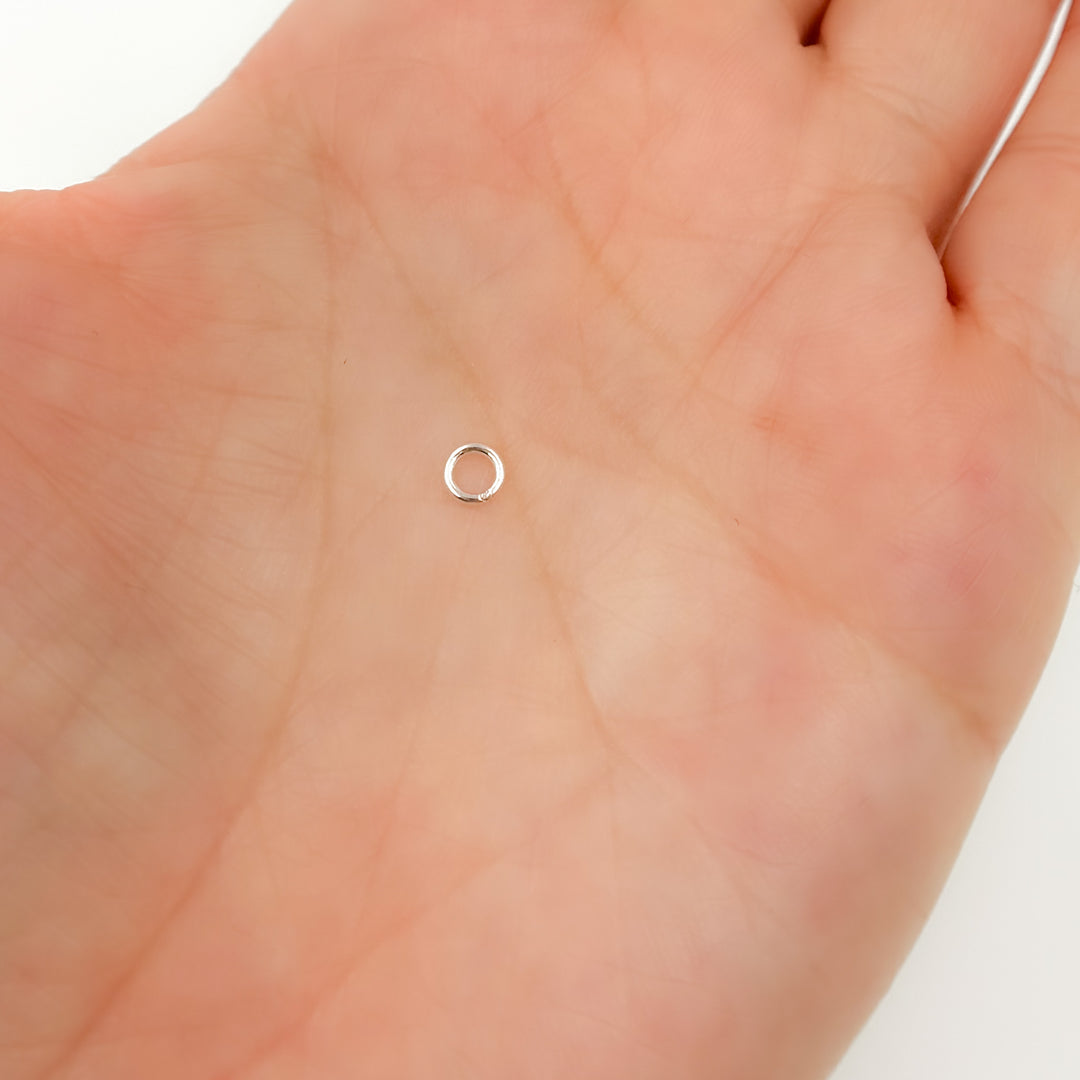50045251C. 4MM 17Gauge White Sterling Silver Close Jump Ring