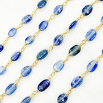 Load image into Gallery viewer, Kyanite Oval Shape Gold Plated Wire Chain. KYA5
