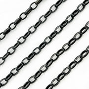 Black Rhodium Matt Sterling Silver Oval Link Chain
