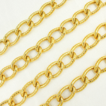 Load image into Gallery viewer, Gold Plated 925 Sterling Silver Textured Oval Link Chain. V49GP
