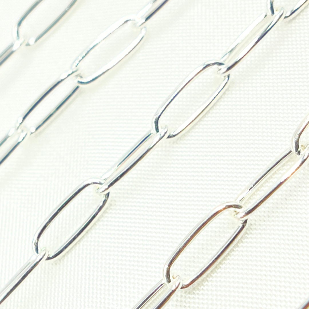 925 Sterling Silver Smooth Paperclip Chain. 2903SS