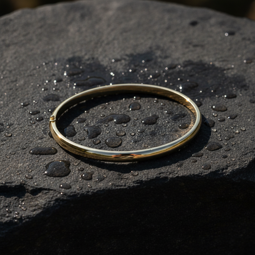 Bangle25. 14K Solid Gold Bangle Bracelet
