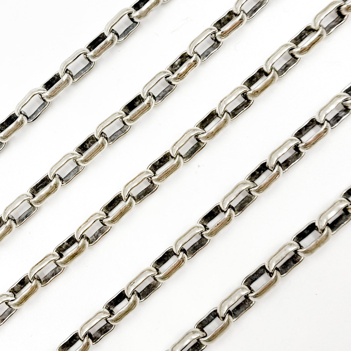 Oxidized Sterling Silver Smooth Oval Chain