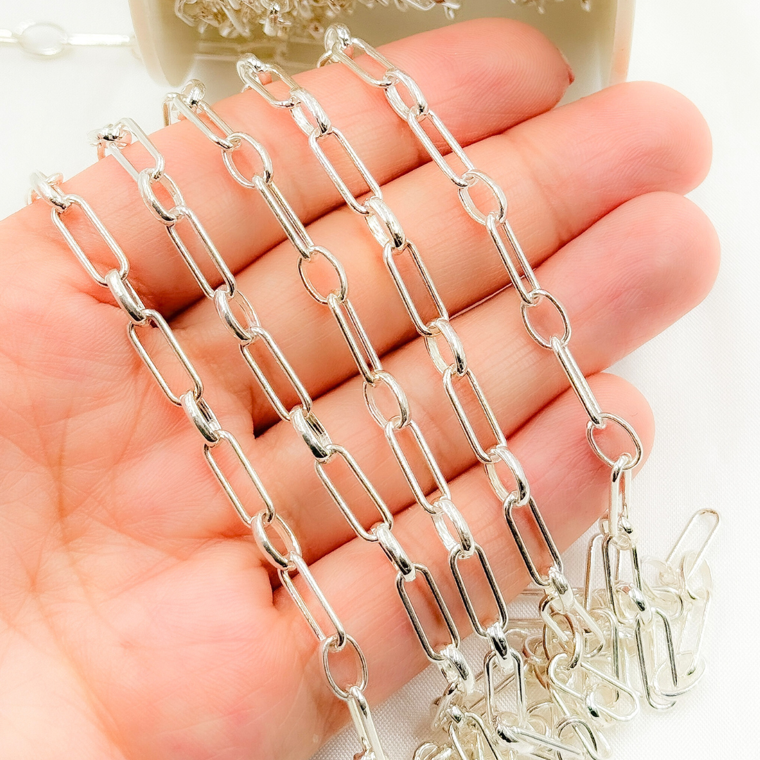V216SS. Sterling Silver Long and Short Link