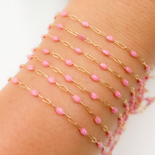 Gold Filled Enamel Satellite Chain