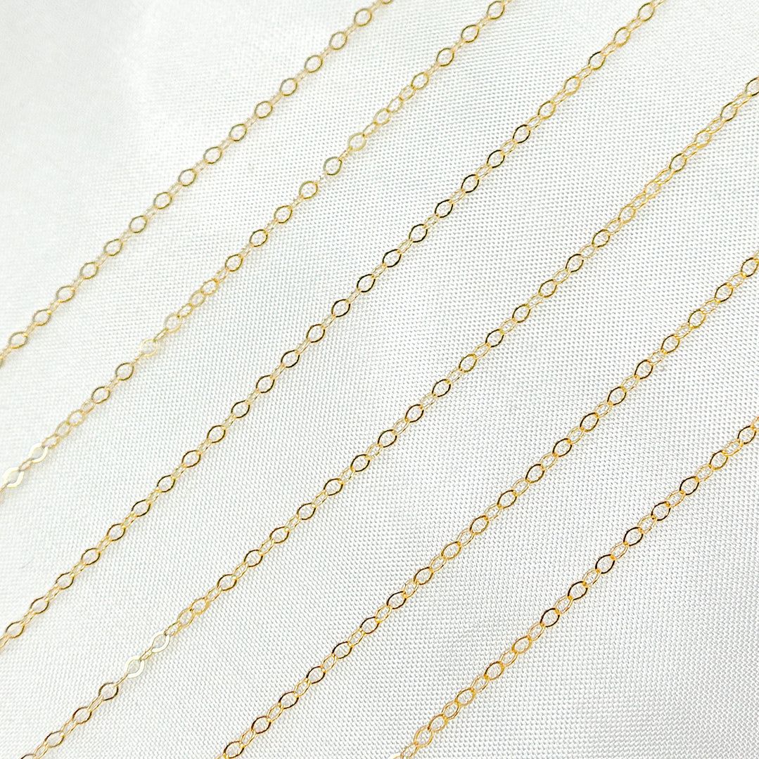 14k Gold Filled Flat Cable Chain. 1018F