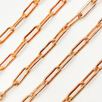 Load image into Gallery viewer, 351RGP. Rose Gold Plated Silver Flat Paperclip Chain
