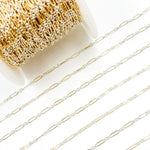 Load image into Gallery viewer, XM/1931K/SP. 14K Gold Filled and Sterling Silver Knurled Link Chain – Long &amp; Short Pattern