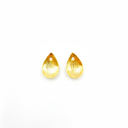 TD6GP. Gold Plated Sterling Silver Curved Tear Drop