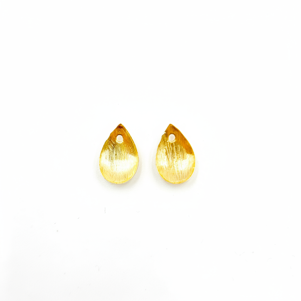 TD6GP. Gold Plated Sterling Silver Curved Tear Drop