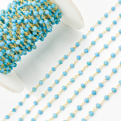 Gold Plated Sterling Silver Turquoise Wire Chain