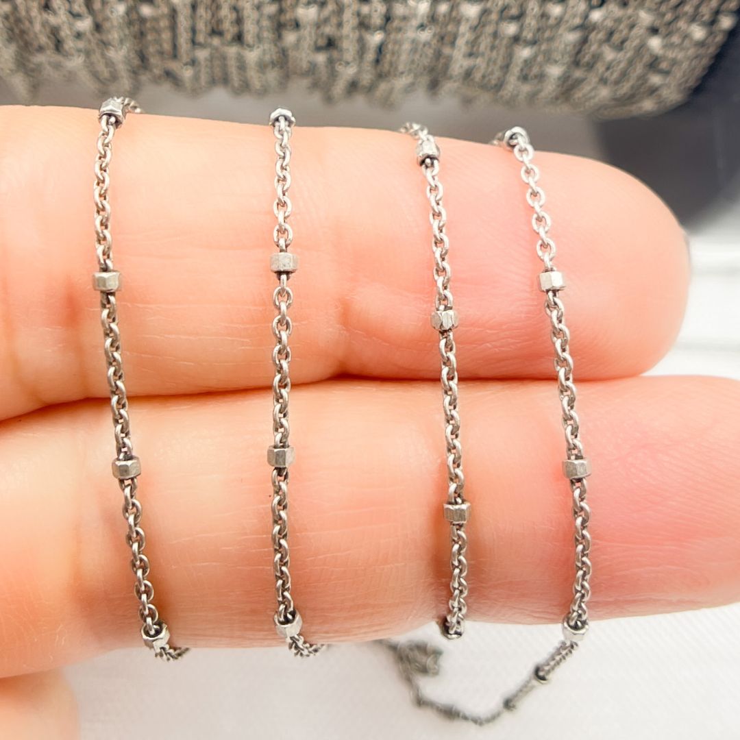 Oxidized Sterling Silver Satellite Chain