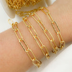 Load image into Gallery viewer, V7GP. Gold Plated 925 Sterling Silver Smooth Paperclip Chain