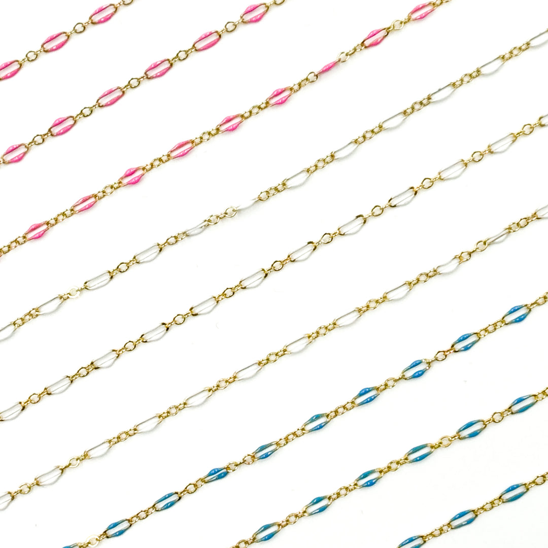 70/1003FGF. 14k Gold Filled Enamel Flat Marina Chain