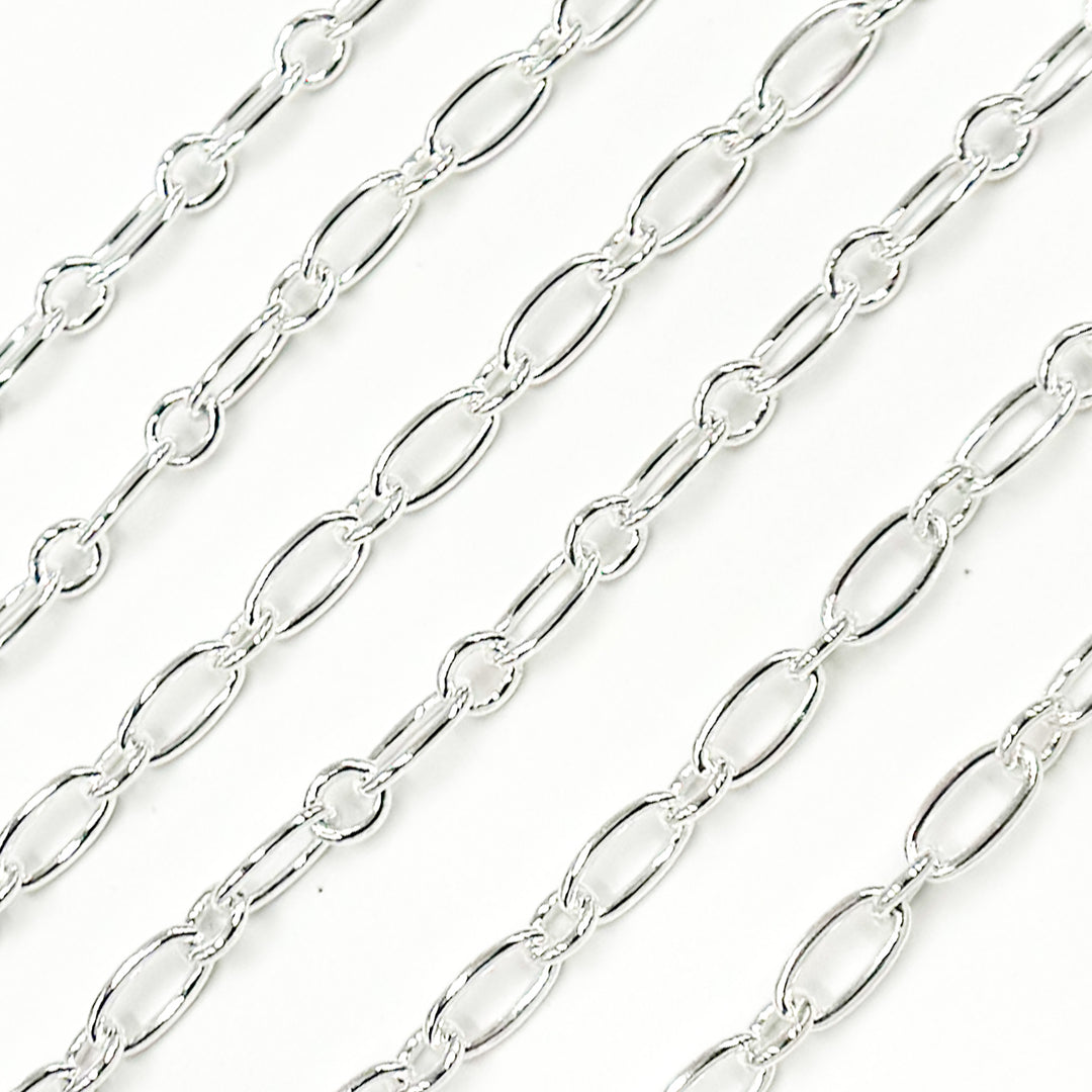 Y136SS. Sterling Silver Smooth Long and Short Link Chain
