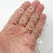 Sterling Silver Flat Round Link Chain