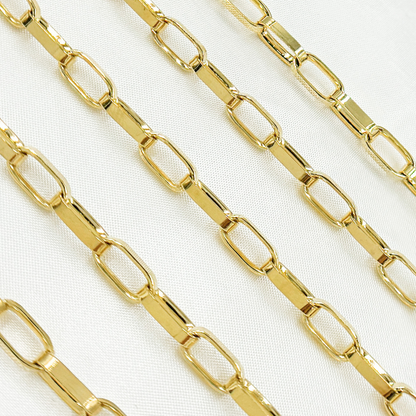 Y54GP. Gold Plated 925 Sterling Silver Flat Oval Link Chain