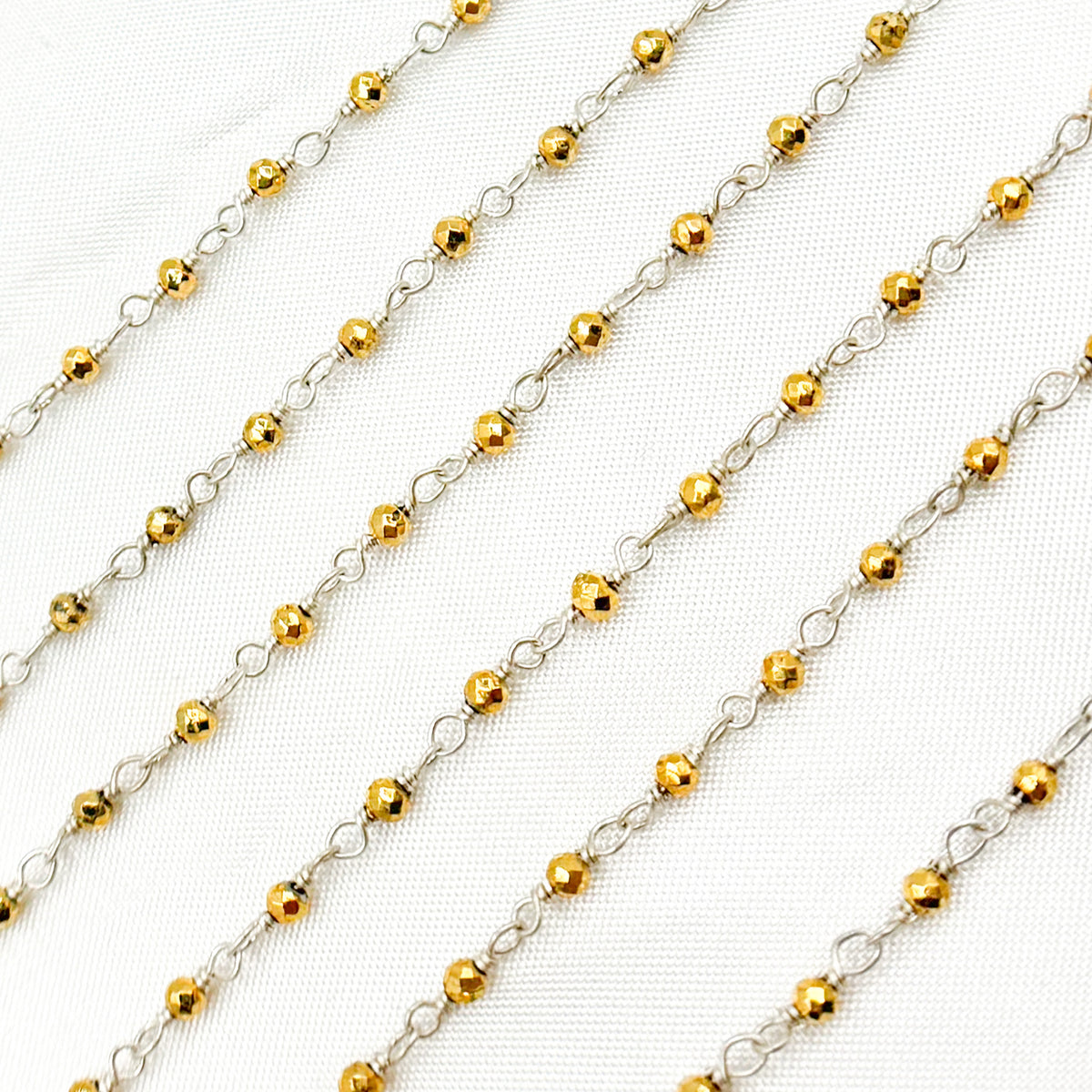Pyrite Sterling Silver Wire Chain