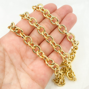 Gold Plated Sterling Silver Hollow Smooth Oval Link Chain