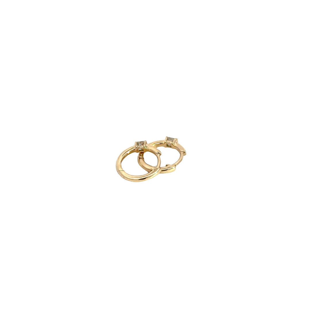 14K Solid Gold Diamond Hoops. HP400725Y