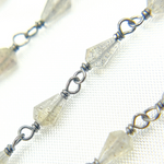 Load image into Gallery viewer, Labradorite Cone Shape Oxidized Wire Chain. LAB43
