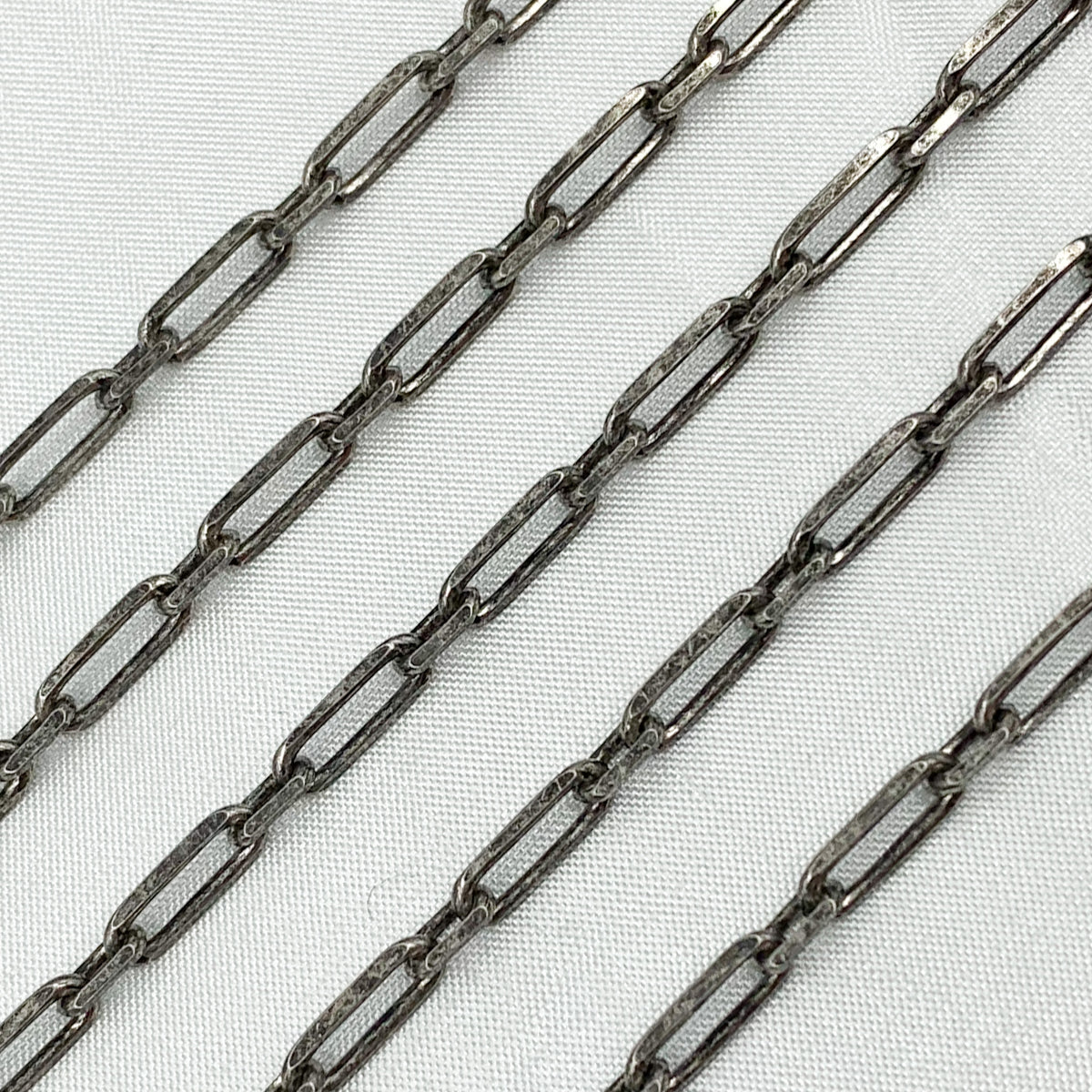 Z47OX. Oxidized Sterling Silver Paperclip Link Chain