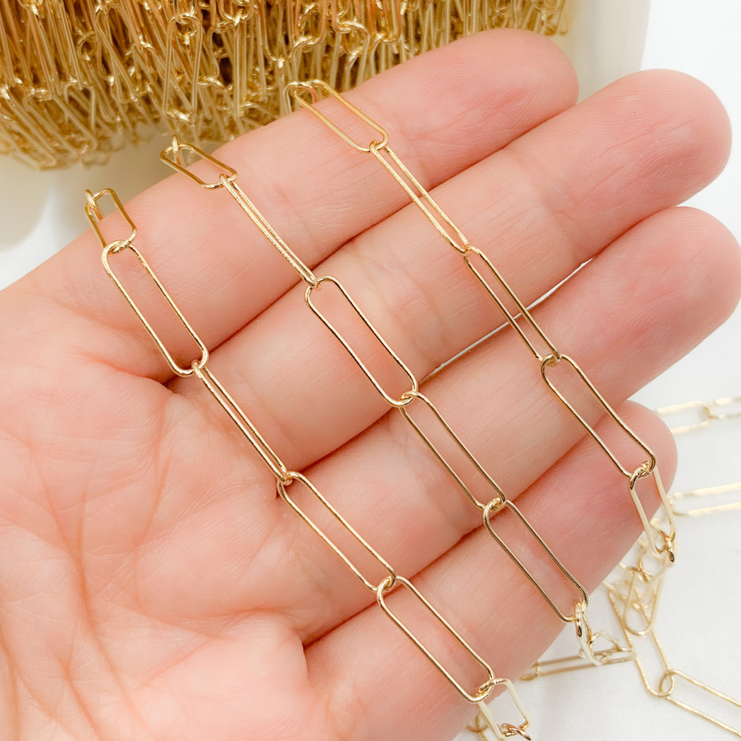 Gold Plated 925 Sterling Silver Paperclip Chain. 