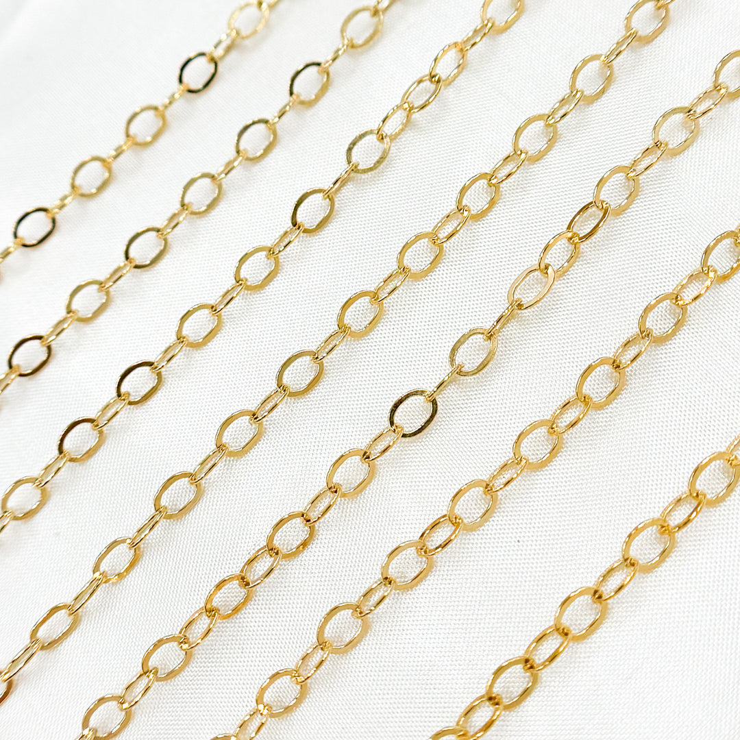 2207FGF. 14k Gold Filled Flat Round Link Chain