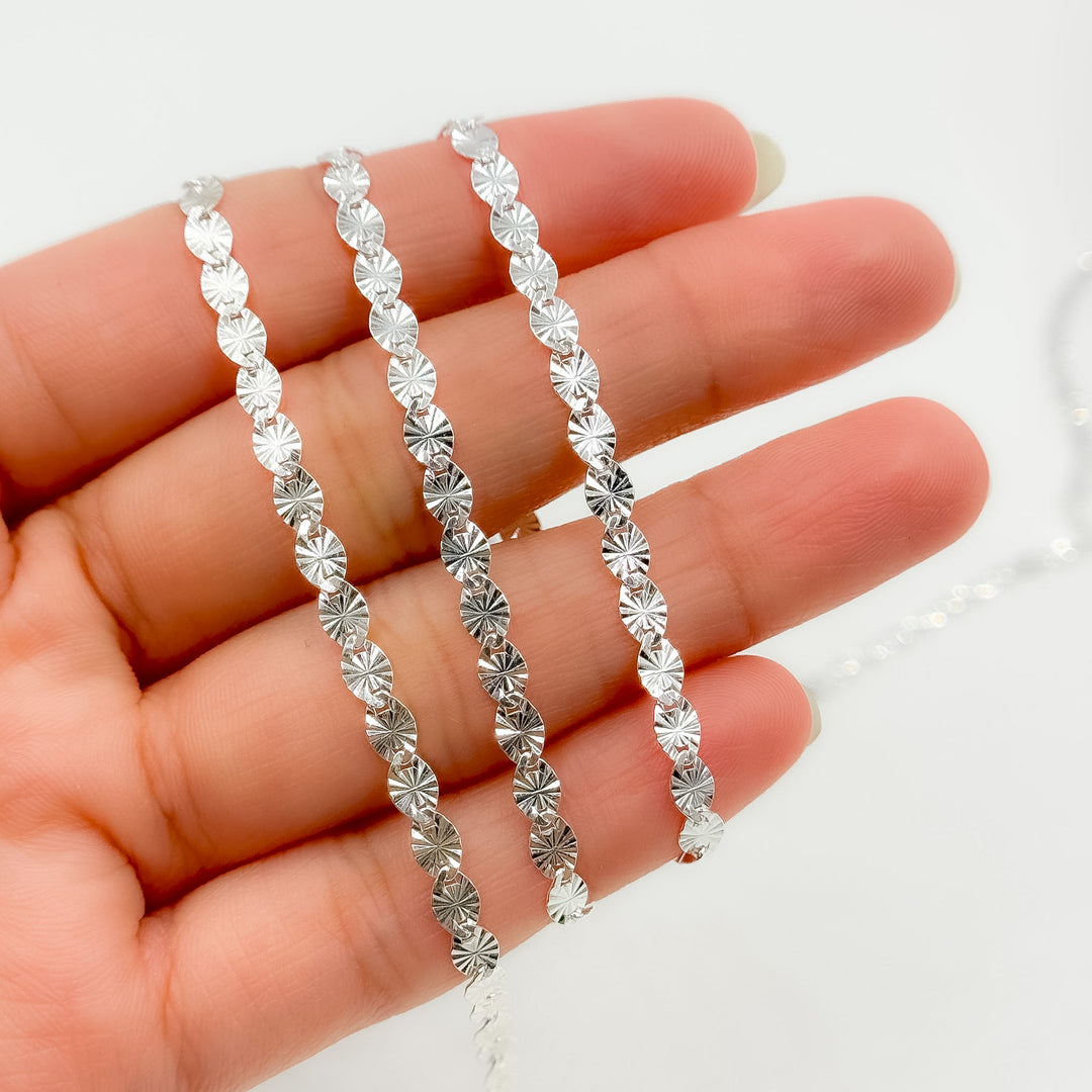 Z120SS. Sterling Silver Textured Marina Chain