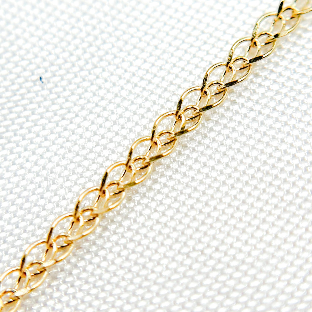 020SPLT4BYFT. 14K Solid Gold Wheat Chain Necklace