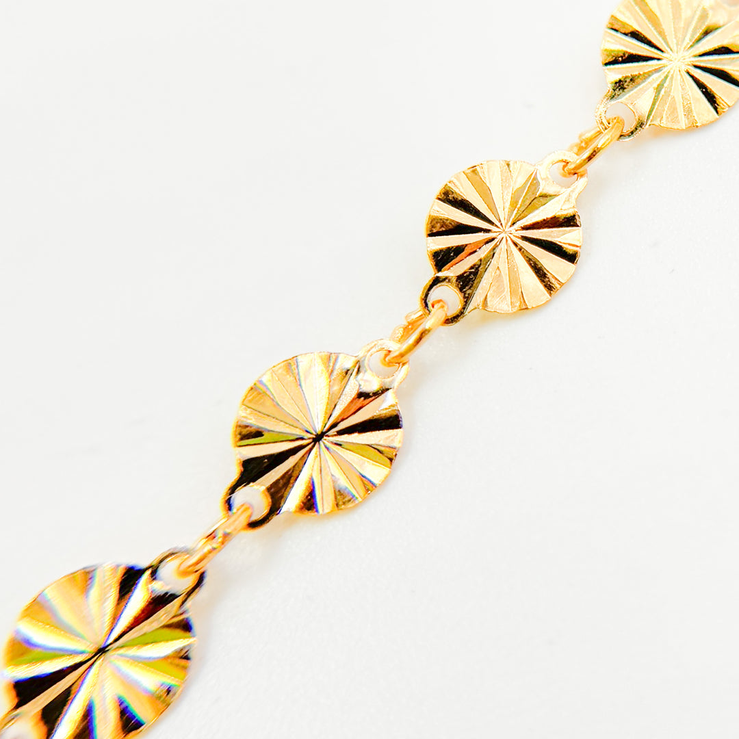 V65DCGF. 14K Gold Filled Diamond Cut Disc Chain