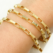 Gold Plated 925 Sterling Silver Flat Box Chain