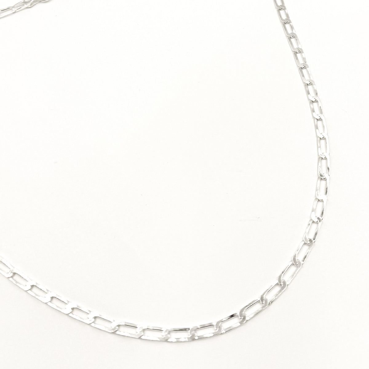Sterling Silver Flat Paperclip Necklace