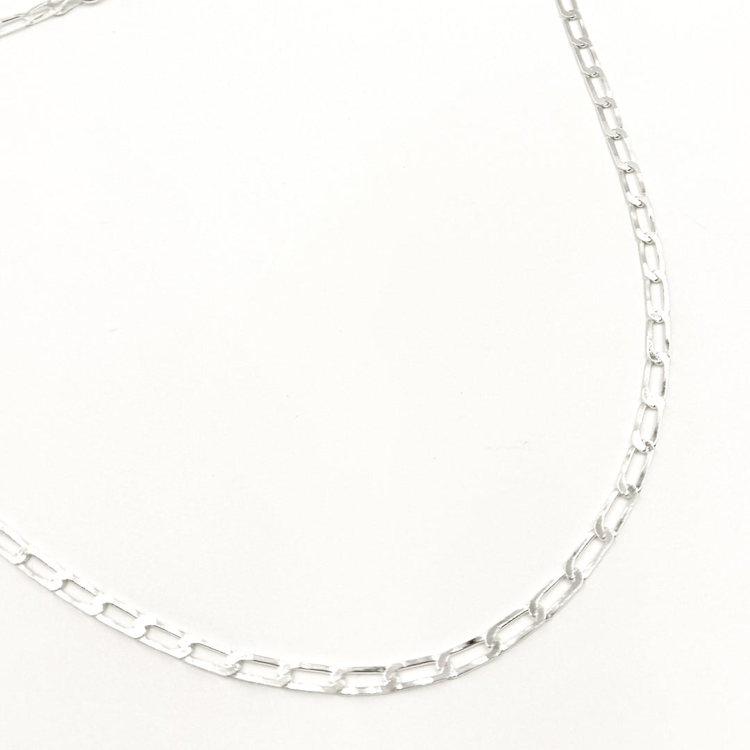 Sterling Silver Flat Paperclip Necklace