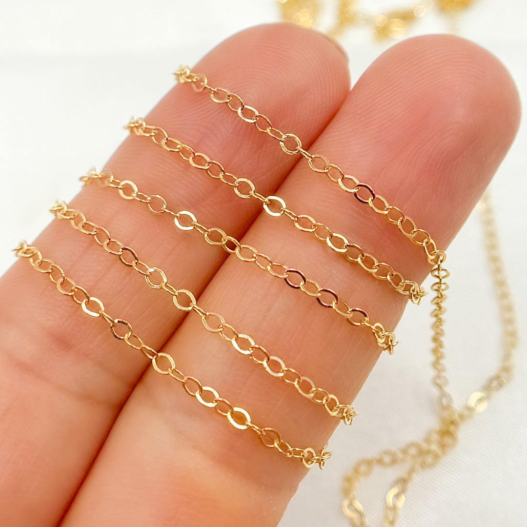 1218FGF. Gold-Filled Flat Oval Link Chain