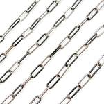 Load image into Gallery viewer, Black Rhodium Sterling Silver Smooth Paperclip Chain
