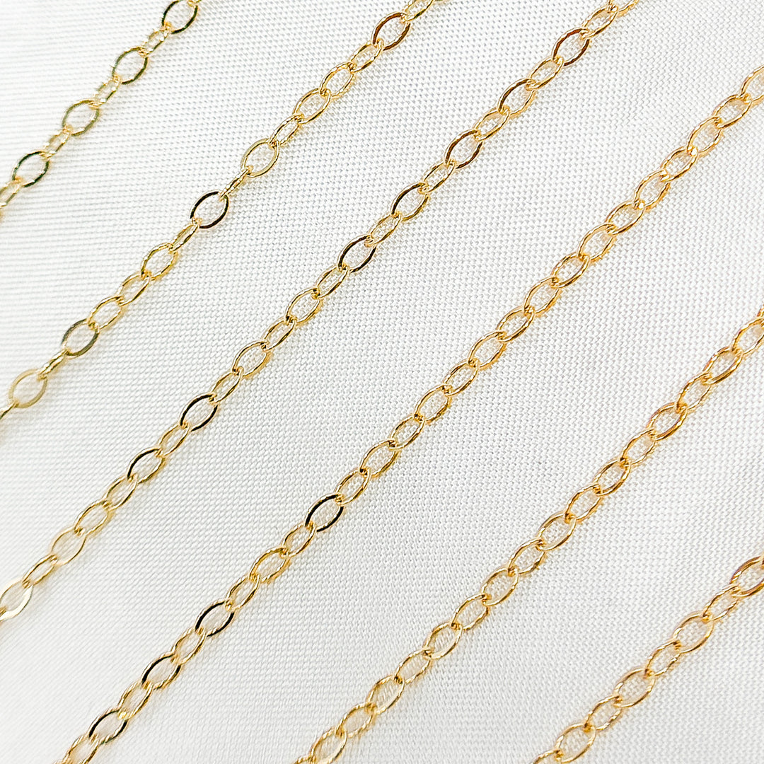 Gold-Filled Flat Oval Link Chain. 1512FGF